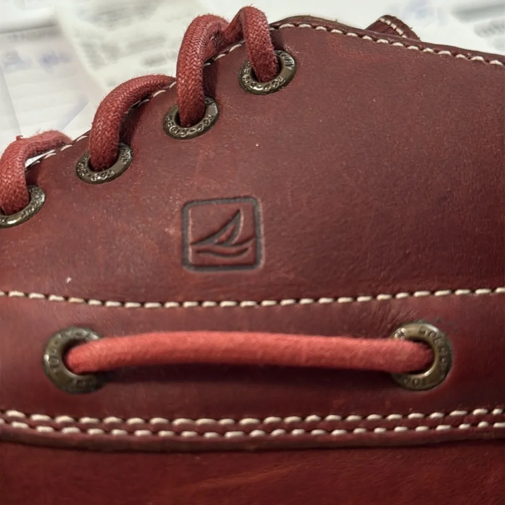 Sperry Oxblood Leather Boat Shoes Men’s 12 Top-Sider Deck Moc Toe Nautical